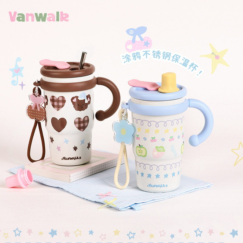 VANWALK/出走女生出游便携保温杯图片