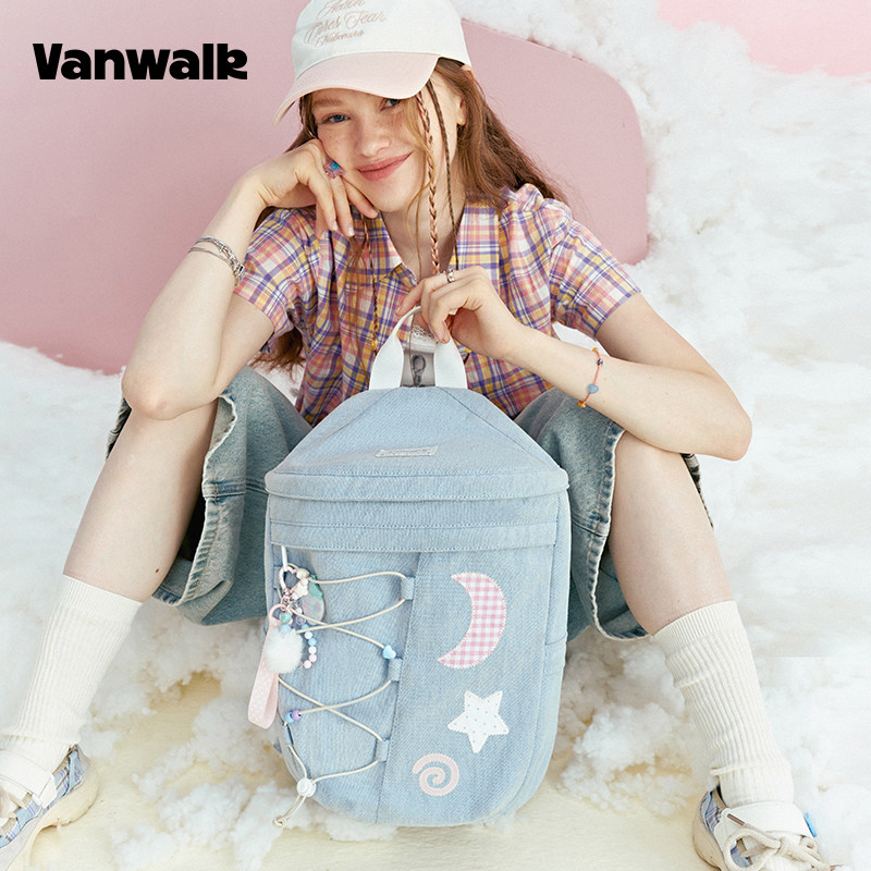 VANWALK/出走小众ins波点双肩包图片
