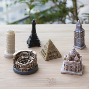 微缩场景配件世界名建筑模型金字塔大本钟埃菲尔塔斗兽场比萨斜塔