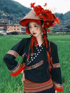 布朗族民族风服饰少数民族特色云南傣族服装贵州苗寨旅拍演出服