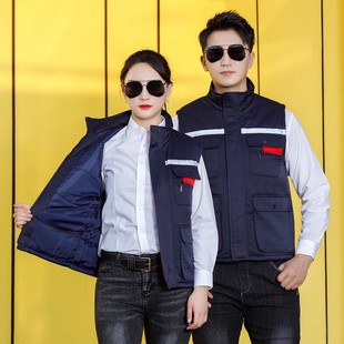 工作服棉马甲志愿者加棉冬装 加厚背心马夹广告马甲印logo