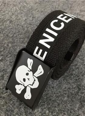 辛普森帆布皮带男女潮流高初中学生青少年韩版个性百搭牛仔裤腰带