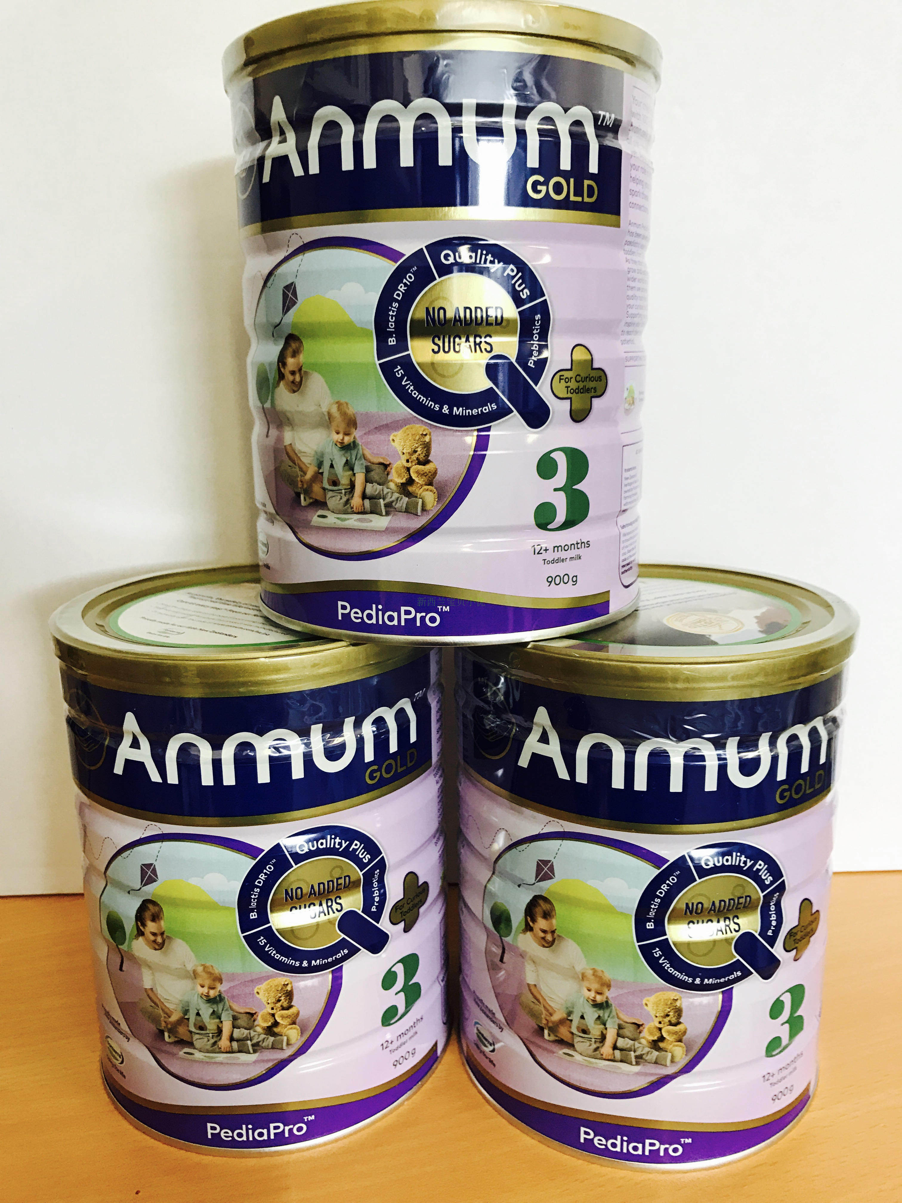 【3罐】新西兰anmum安满婴儿连动配方奶粉3段900g 3罐一箱包邮税
