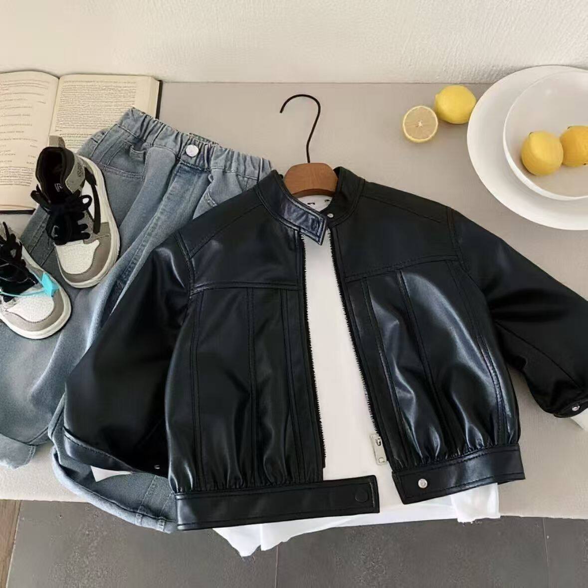 儿童皮衣外套2026新款男童春秋款皮夹克男孩中小童宝宝韩版痞帅潮