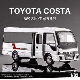 众源兴1 新款 32丰田考斯特合金商务车模型仿真摆件儿童玩具车
