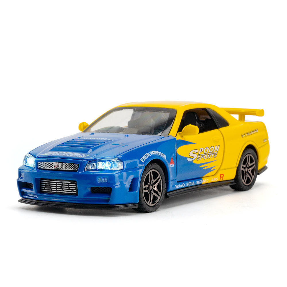 新款 /（盒装）仿真1比32GTR34合金汽车模型摆件儿童玩具礼物