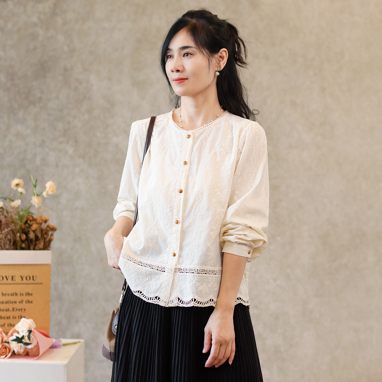 2025秋季长袖百搭宽松版简约衬衫