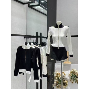 ueelook 黑色针织开衫外套女新款早秋穿搭高级感长袖薄款百搭短款