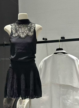 ueelook辣妹背心女26新款高领修身无袖针织内搭设计感外穿上衣