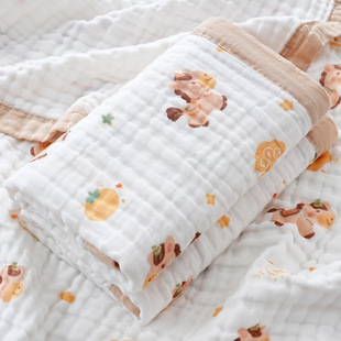新生婴儿纱布浴巾纯棉超柔吸水儿童洗澡包单初生宝宝抱被全棉盖毯