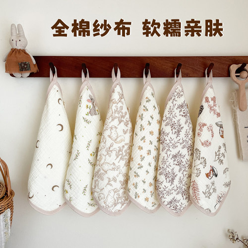 婴儿口水巾纯棉纱布小方巾