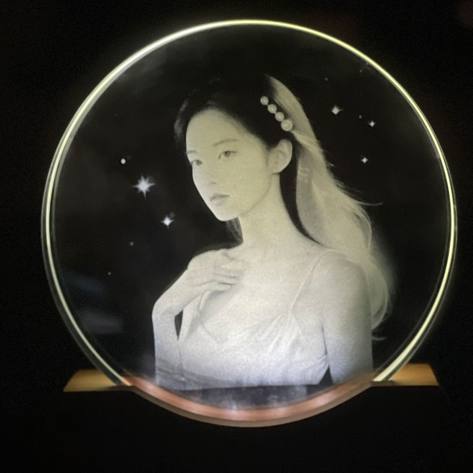 创意礼品定制水晶玻璃内雕画照片节日礼物纪念情侣diy摆件