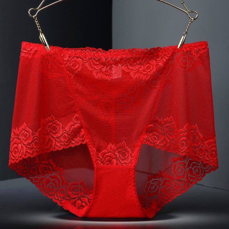 本命年内裤女士马年大红色结婚喜庆性感蕾丝高腰大码三角裤头胖MM,女士内衣/男士内衣/家居服,女三角裤,淘宝优惠券,粉丝福利购,淘宝优惠卷