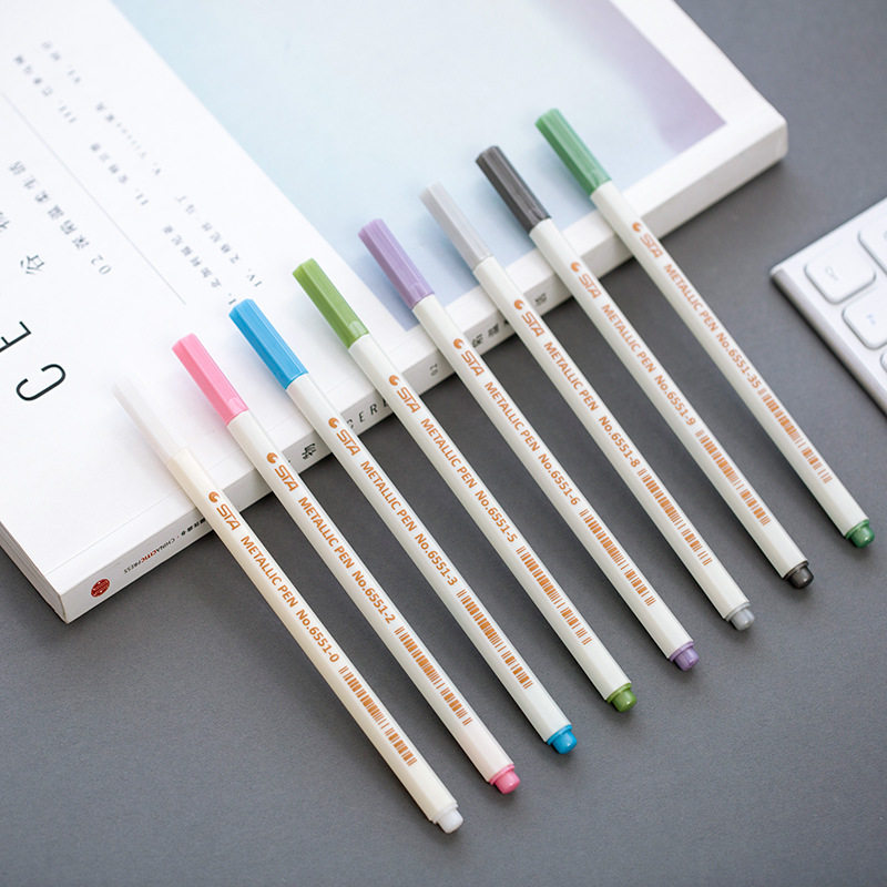 正品斯塔6551sta多用途 金属色照片笔相册手帐笔金属笔10色马克笔