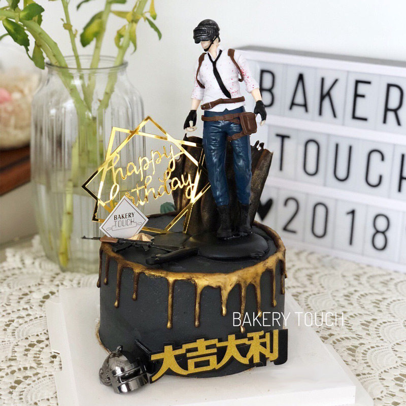 绝地求生大吉大利今晚上吃鸡生日派对情景蛋糕甜品台摆件装饰装扮