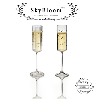 SkyBloom诗客法式浪漫高脚玻璃杯
