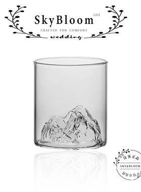 SkyBloom诗客冰川杯山杯威士忌酒杯小众设计简约家用高级水杯创意