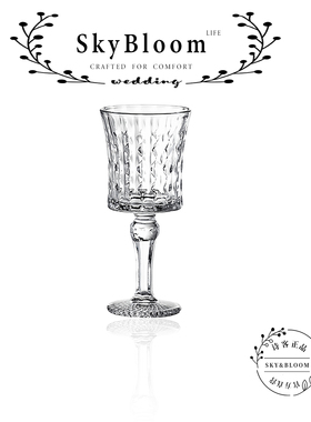SkyBloom诗客高脚杯玻璃杯家用小众复古威士忌红酒杯高颜值香槟杯
