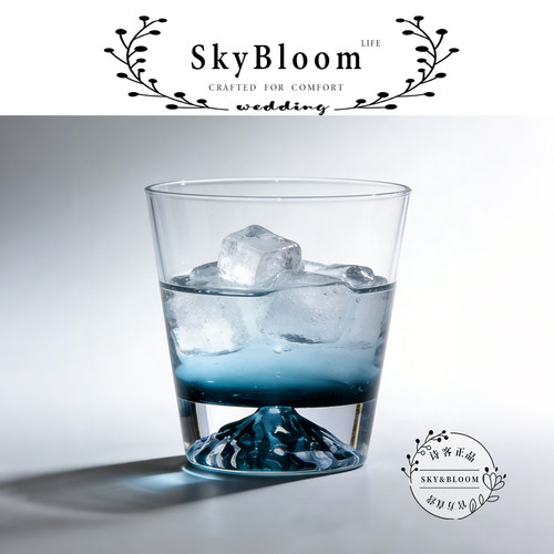 SkyBloom日式富士山威士忌酒杯子