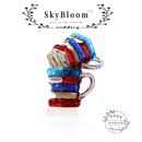 SkyBloom诗客创意彩色条纹玻璃酒杯个性 异形杯子手工制作艺术摆件