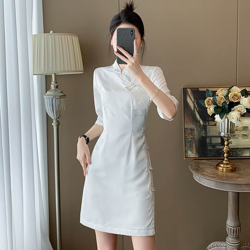 小个子旗袍连衣裙女2024秋装