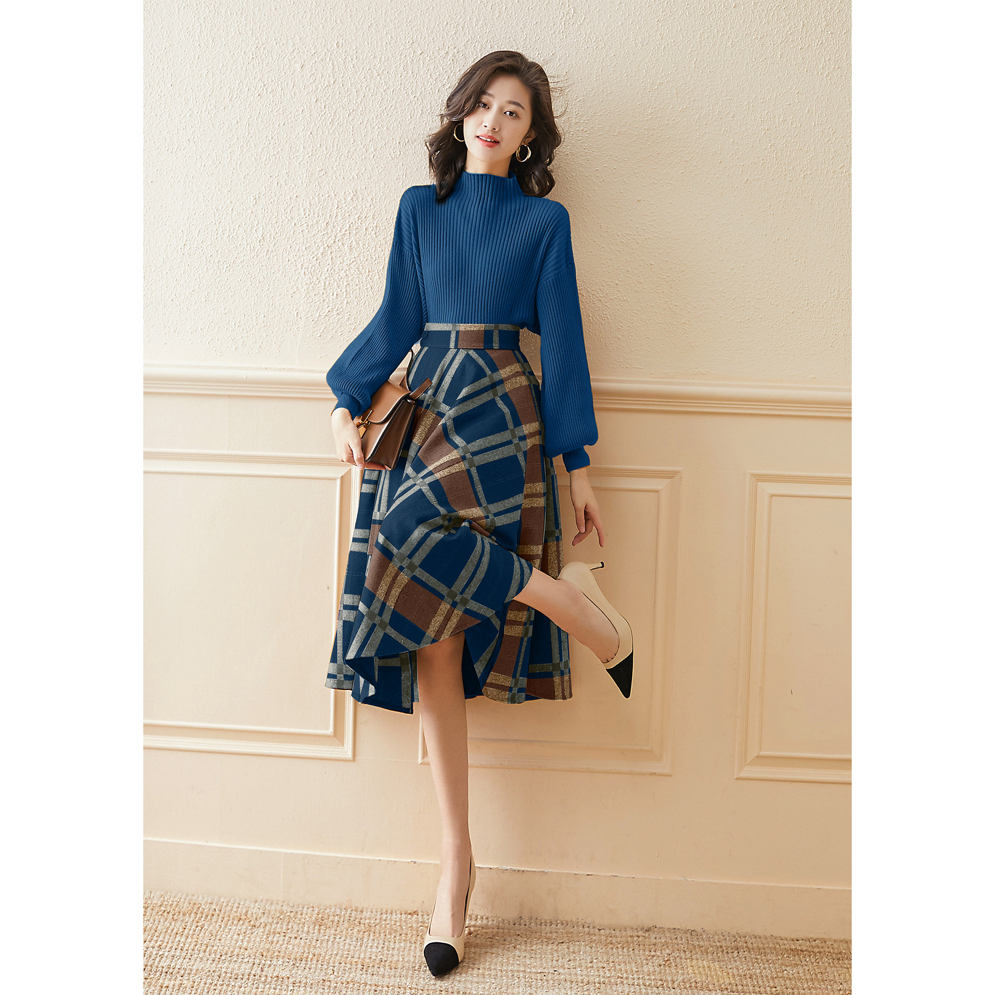 小香风针织套装裙气质高级感名媛毛衣半身裙子两件套秋冬复古格子,女装/女士精品,时尚套装,淘宝优惠券,粉丝福利购,淘宝优惠卷