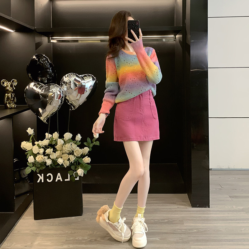 减龄显瘦牛仔裙两件套裙女