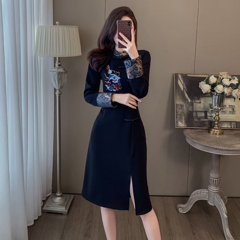 唐装新中式国风连衣裙女春装2024