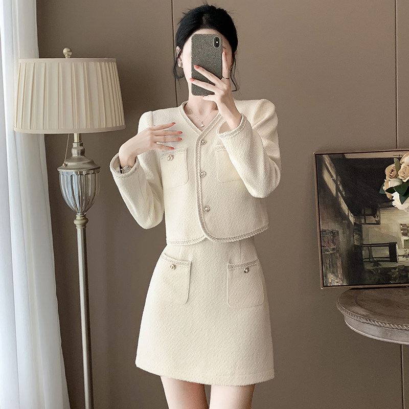 小香风秋季新款女套装短裙轻奢高级感小个子时尚穿搭半身裙两件套,女装/女士精品,时尚套装,淘宝优惠券,粉丝福利购,淘宝优惠卷