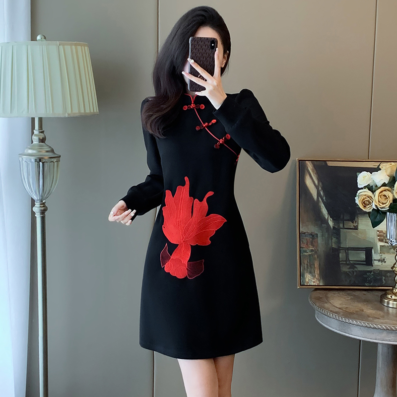 新中式国风小众高级感连衣裙女