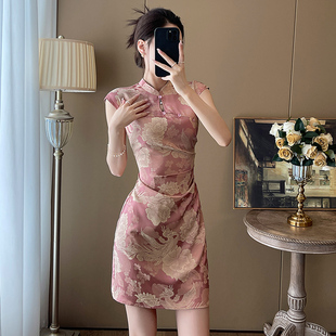 新中式改良旗袍2025新款夏季国风设计高级感小个子气质显瘦连衣裙