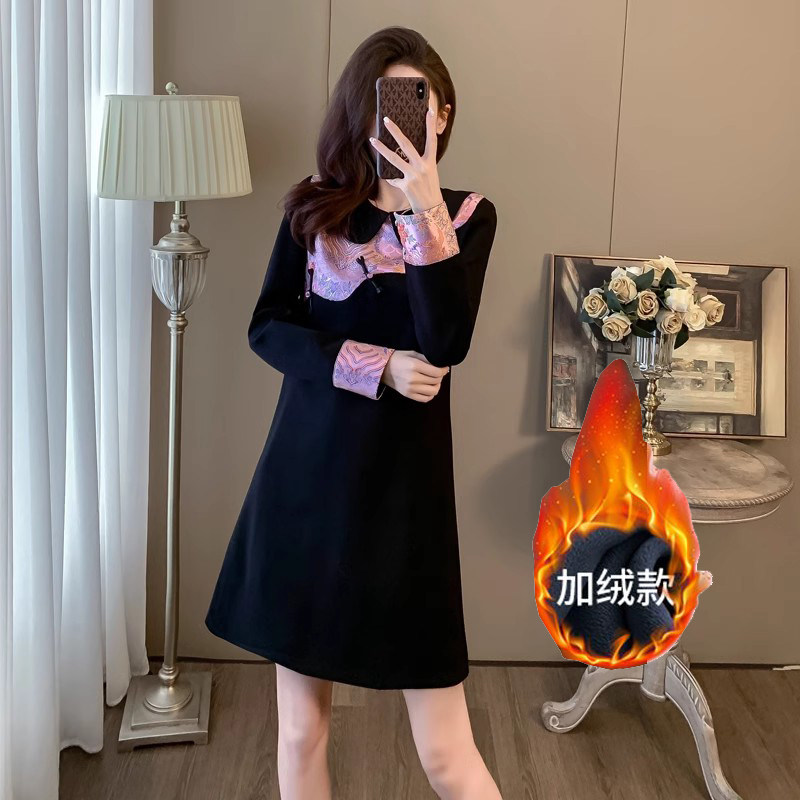 超好看新中式国风女装改良旗袍裙子2024秋新款气质名媛黑色连衣裙,女装/女士精品,连衣裙,淘宝优惠券,粉丝福利购,淘宝优惠卷