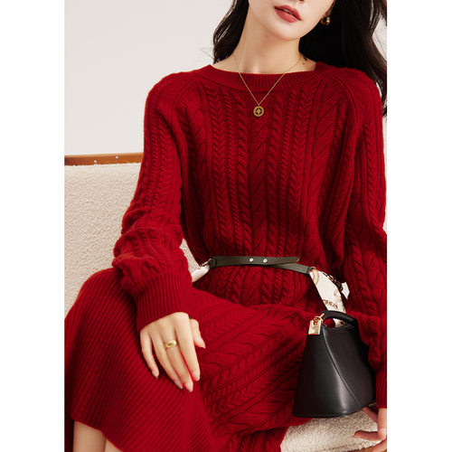 配大衣毛衣裙春秋高级感女