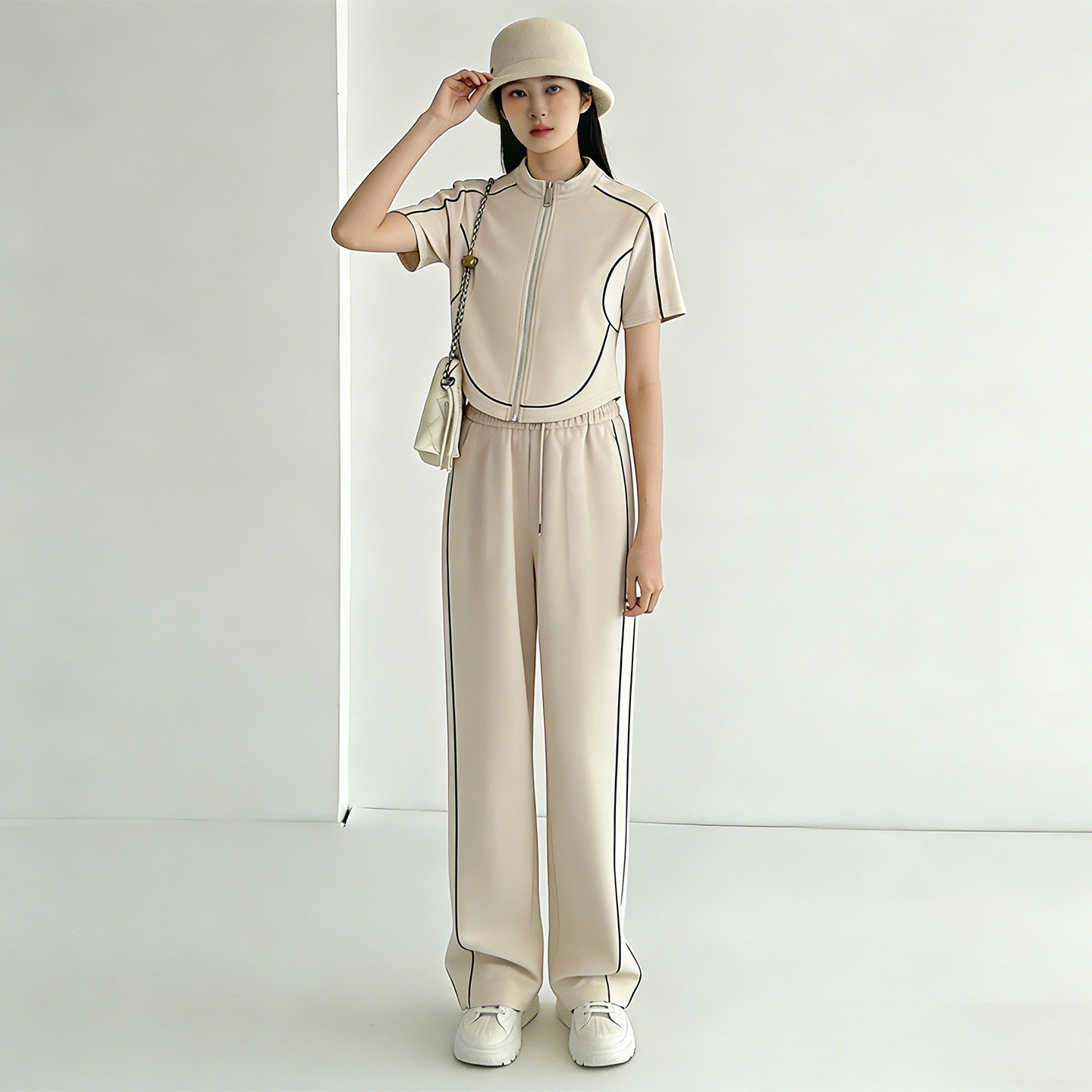 2026夏季新款欧货运动套装女炸街时尚减龄显瘦阔腿裤休闲两件套潮