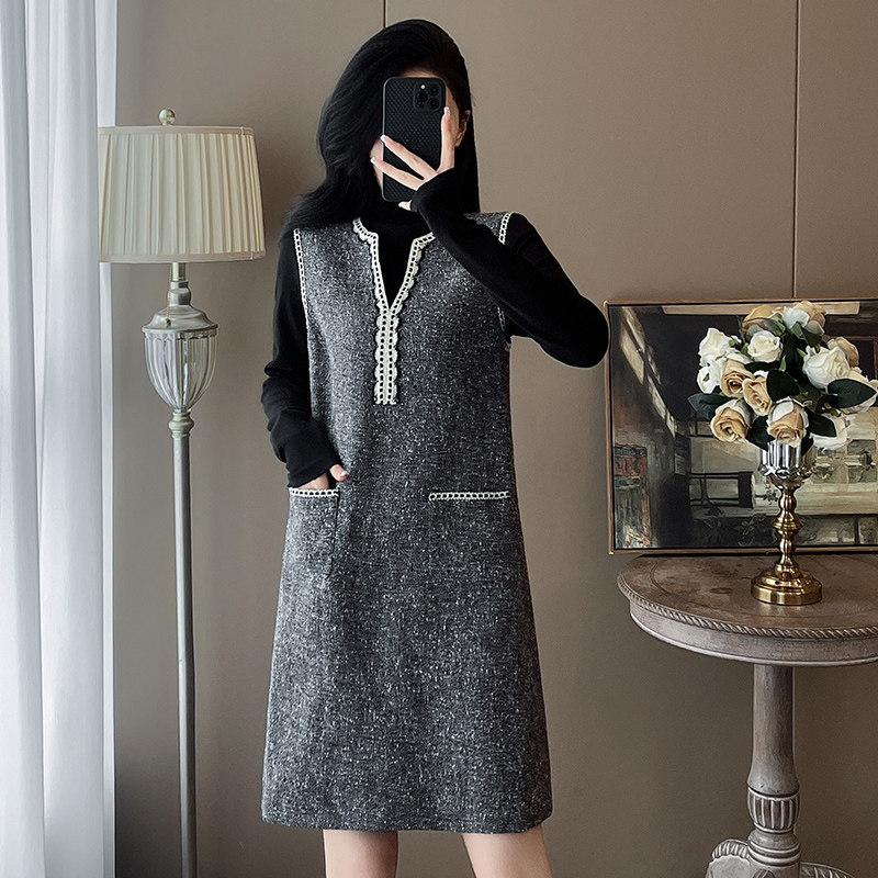 高端气质时尚套装女春秋套装裙高级感优雅打底衫上衣小香风背心裙