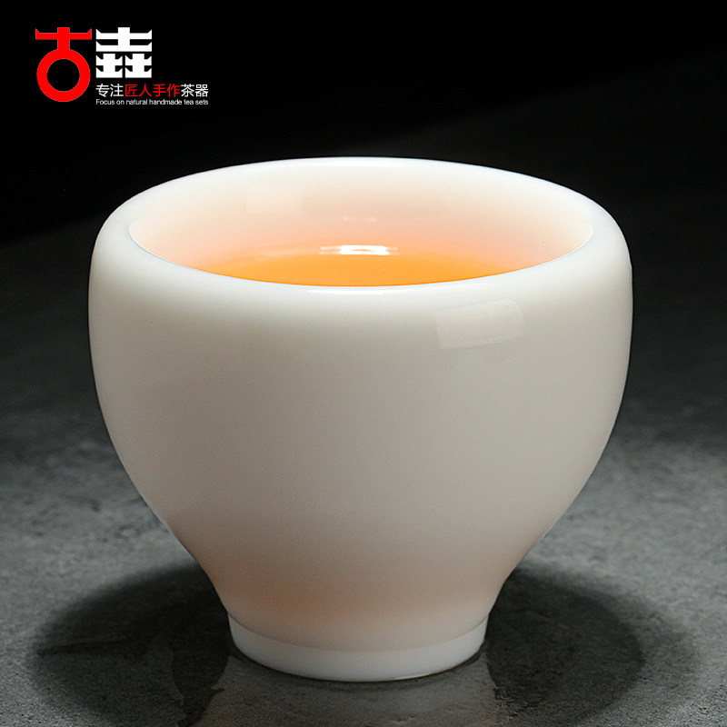 古垚/陈清宜德化白瓷茶杯功夫茶具品茗杯玉瓷主人杯羊脂釉/将军杯
