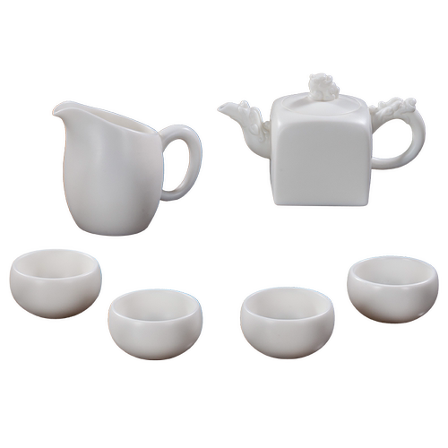 古垚/陈清宜手工德化白瓷茶具套装素烧亚光玉白瓷套组功夫家用装