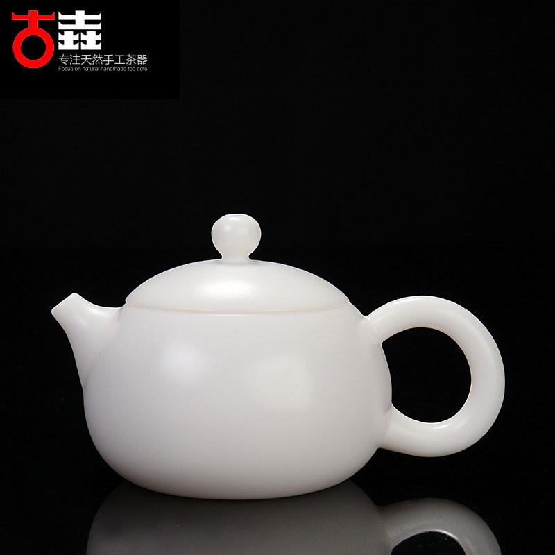 古垚/陈清宜手工德化白瓷茶壶功夫建白瓷把玩壶陶瓷大师壶/西施壶