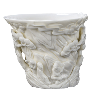 古垚/庄晓阳手工象牙白茶杯复古雕刻个人杯办公水杯主人杯礼盒装