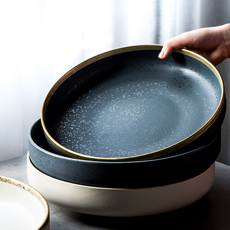 欧式简约家用陶瓷餐具个性创意大号汤盘多人实用汤盘大盘沙拉碗盘|ruв категории посуда, посуда, чаша - от Buy2taobao.com для оказания профессиональной услуги покупки агента Taobao