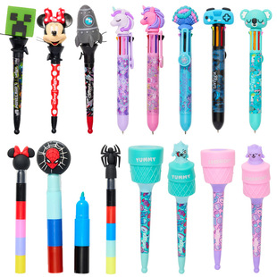 澳洲smiggle儿童弹跳笔学生圆珠笔可爱卡通减压解压笔五节荧光笔