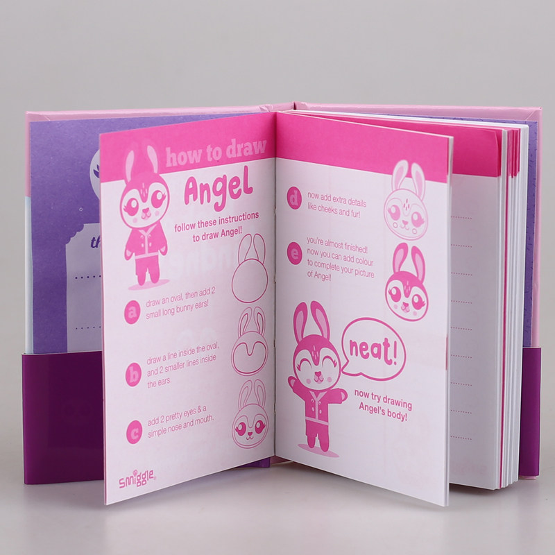 재미있는 향기 스티커가 포함된 호주 스미글 핑크 토끼 수집용 미니 160페이지 다이어리