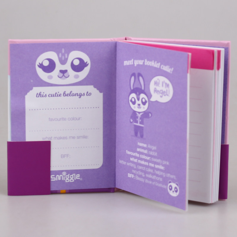 재미있는 향기 스티커가 포함된 호주 스미글 핑크 토끼 수집용 미니 160페이지 다이어리