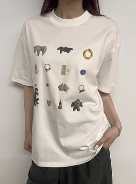 11st crops*fun vintage t 趣味古物vintage印花纯棉短袖T恤