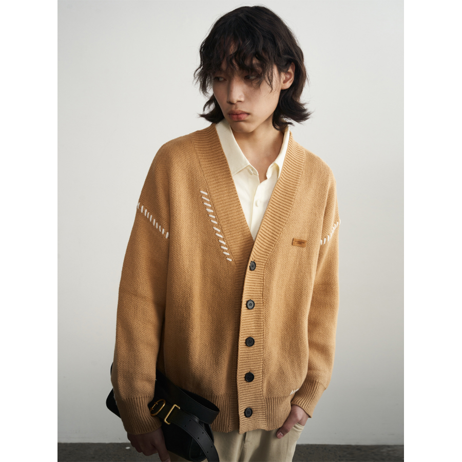 手工春秋情侣外套针织衫