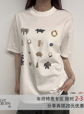 11st crops*fun vintage t 趣味古物vintage印花纯棉短袖T恤