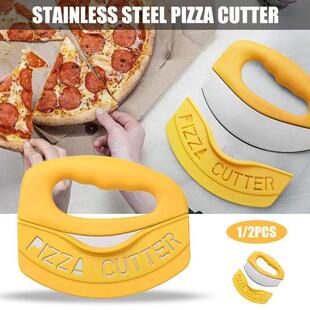 披萨切刀pizza起司刀 不锈钢欧美意式创意切面刀半圆刮刀烘焙工具