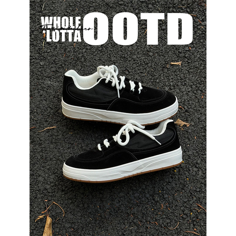 NewRockstarChoppa 秋冬小众绒面板鞋男款厚底休闲百搭高级感潮鞋