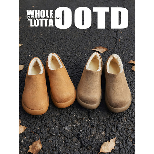 NewRockStarChoppa 冬季大土豆勃肯鞋男女款加绒保暖厚底情侣棉鞋