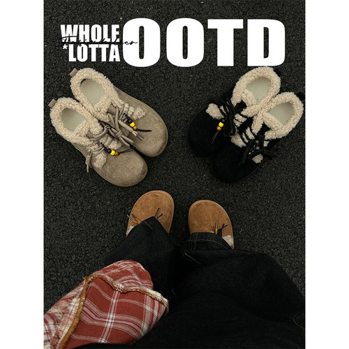 NewRockstarChoppa 加绒保暖小土豆勃肯棉鞋男冬季低帮穆勒雪地靴